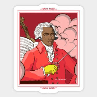 Portrait of Joseph Bologne Strawberry Red Sticker